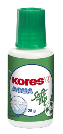Hibajavító folyadék, vízbázisú, szivacsos, 20 ml, KORES Aqua Soft Tip