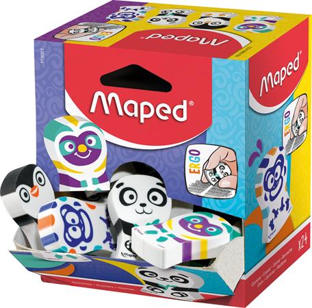 Radír display, vegyes minták, MAPED Ergo Fun Multicolor