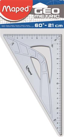 Háromszög vonalzó, műanyag, 60°, 21 cm, MAPED Geometric