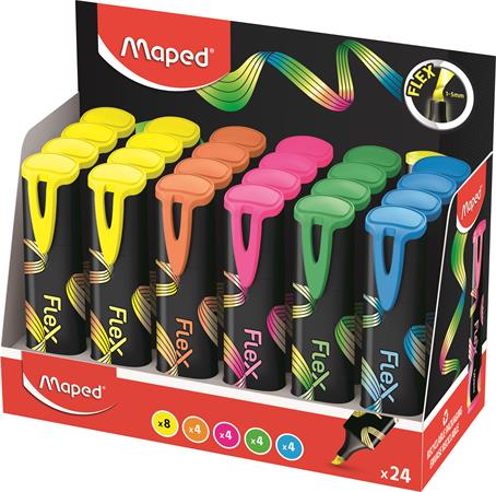 Szövegkiemelő display, 1-5 mm, MAPED Fluo Peps Flex, vegyes színek