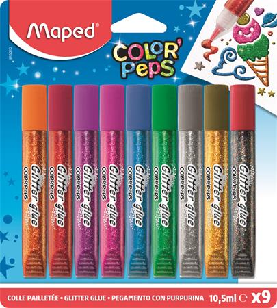 Csillámos ragasztó, MAPED Color`Peps, 9 különböző szín