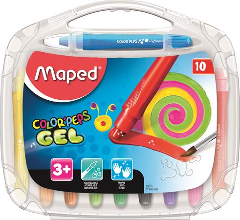 Zsírkréta, kitekerhető, MAPED Color`Peps GEL, 10 különböző szín