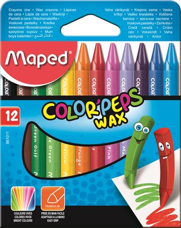 Zsírkréta, MAPED Color`Peps Wax, 12 különböző szín