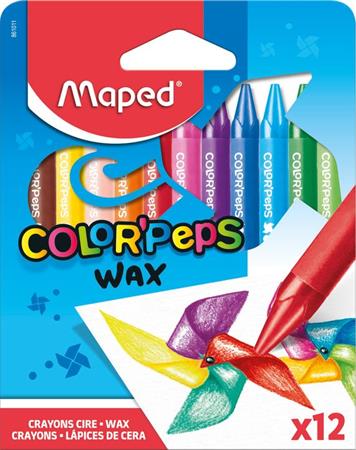 Zsírkréta, MAPED Color`Peps Wax, 12 különböző szín