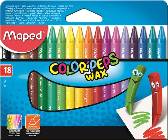 Zsírkréta, MAPED Color`Peps Wax, 18 különböző szín