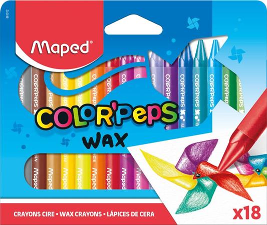 Zsírkréta, MAPED Color`Peps Wax, 18 különböző szín