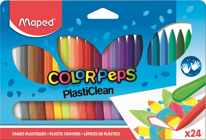 Zsírkréta, MAPED Color`Peps PlastiClean, 24 különböző szín