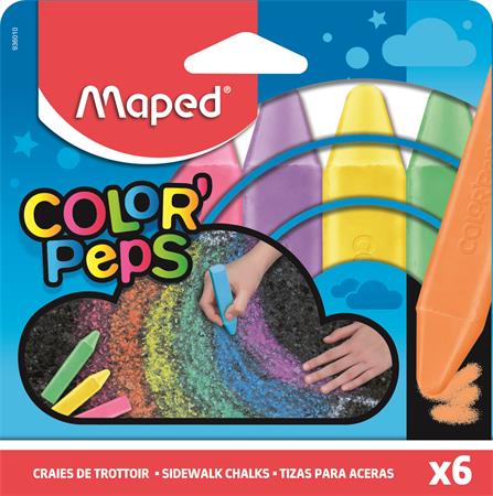 Aszfaltkréta, MAPED Color`Peps, 6 különböző szín
