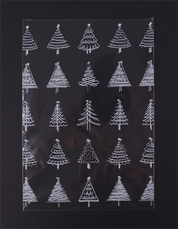 Celofán tasak, BOPP, 180x450 mm, karácsonyi mintás