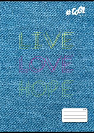 Füzet, tűzött, A4, kockás, 32 lap, COOL BY VICTORIA, Live-love-hope, 87-32