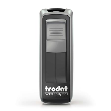 Bélyegző, TRODAT Pocket Printy 9511, ezüst ház, fekete párnával