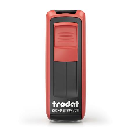 Bélyegző, TRODAT Pocket Printy 9511, piros ház, fekete párnával