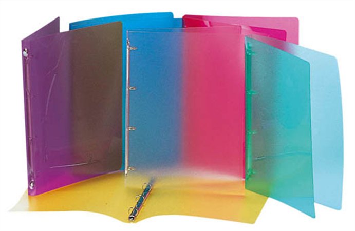 Gyűrűs könyv, 4 gyűrű, 25 mm, A4, PP, VIQUEL Propyglass, vegyes szín
