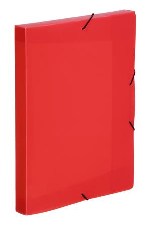 Gumis mappa, 30 mm, PP, A4, VIQUEL Coolbox, áttetsző piros
