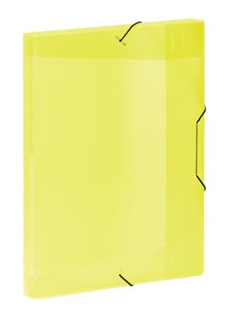 Gumis mappa, 30 mm, PP, A4, VIQUEL Coolbox, áttetsző sárga