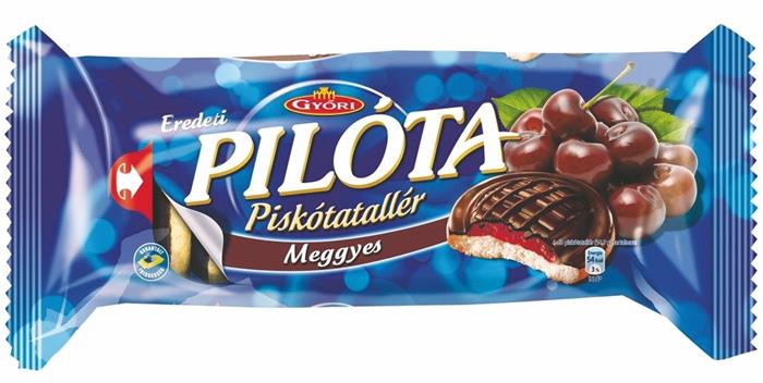 Piskótatallér, 147 g, GYŐRI Pilóta, meggy