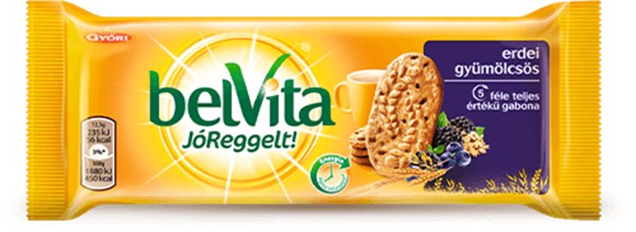 Keksz, 50 g, GYŐRI Belvita Jó reggelt, erdei gyümölcsös