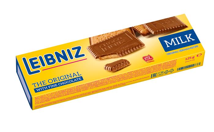 Keksz, 125g, LEIBNIZ Choco, tejcsokoládés