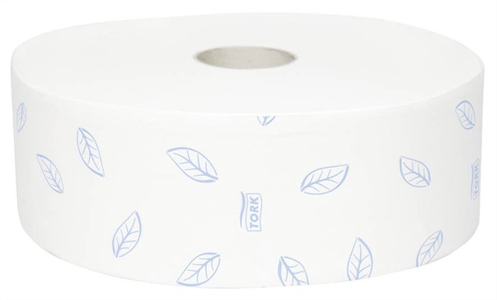 Toalettpapír, T1 rendszer, 2 rétegű, 26 cm átmérő, Premium, TORK Soft Jumbo, fehér