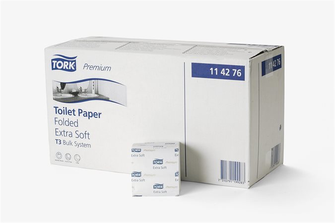 Toalettpapír, T3 rendszer, 2 rétegű, Premium, TORK Extra Soft Folded, fehér