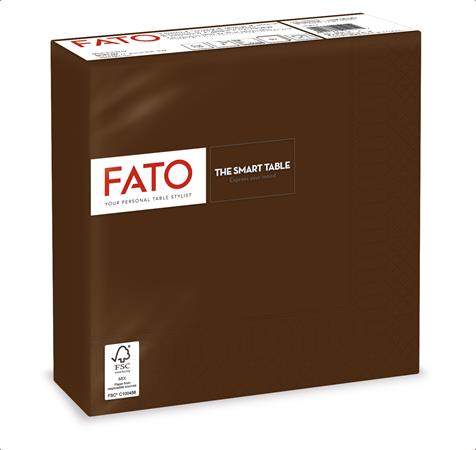 Szalvéta, 1/4 hajtogatott, 33x33 cm, FATO Smart Table, csokoládé barna