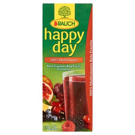 Gyümölcslé, 100%, 0,2 l, RAUCH Happy day, piros multivitamin