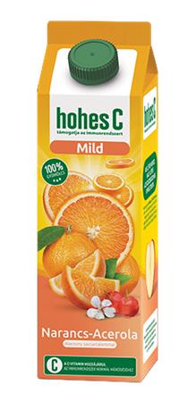 Gyümölcslé, 100%, 1 l, HOHES C Mild Juice, narancs-acerola