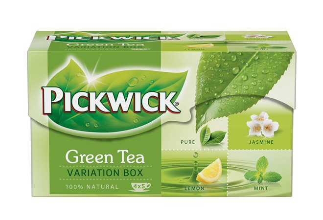Zöld tea, 20x2 g, PICKWICK Zöld tea Variációk, citrom, jázmin, earl grey, borsmenta