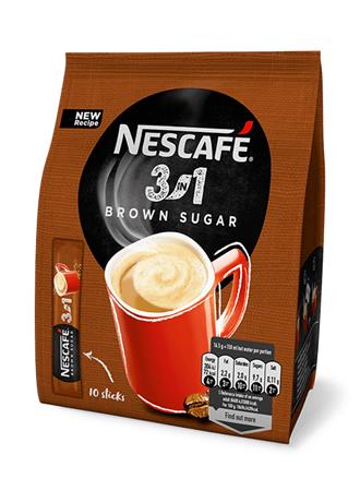 Instant kávé stick, 10x16,5 g, NESCAFÉ 3in1, barna cukorral