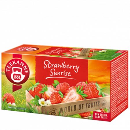 Gyümölcstea, 20x2,5 g, TEEKANNE Strawberry Sunrise, eper