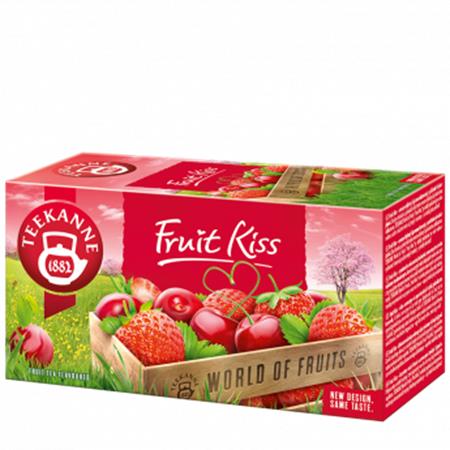 Gyümölcstea, 20x2,5 g, TEEKANNE Fruit kiss, eper-meggy