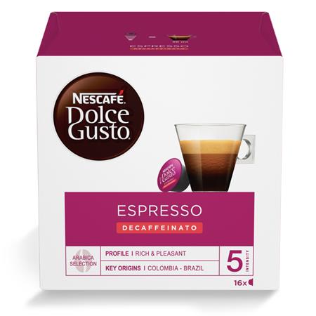Kávékapszula, 16x6 g, NESCAFÉ DOLCE GUSTO Espresso, koffeinmentes