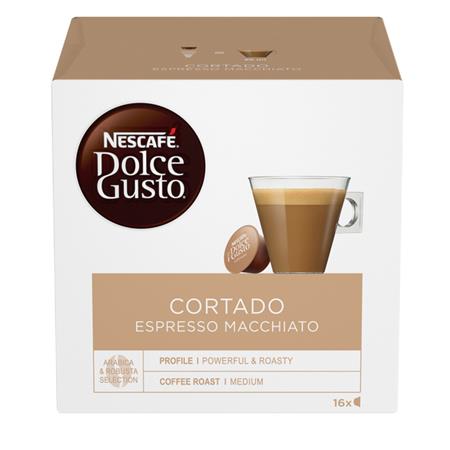Kávékapszula, 16 db,  NESCAFÉ DOLCE GUSTO Cortado Espresso Macchiato 