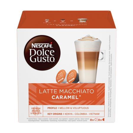 Kávékapszula, 8x2 db,  NESCAFÉ DOLCE GUSTO Latte Macchiato, karamellás