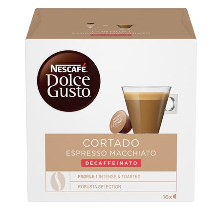Kávékapszula, 16 db,  NESCAFÉ DOLCE GUSTO Cortado, koffeinmentes