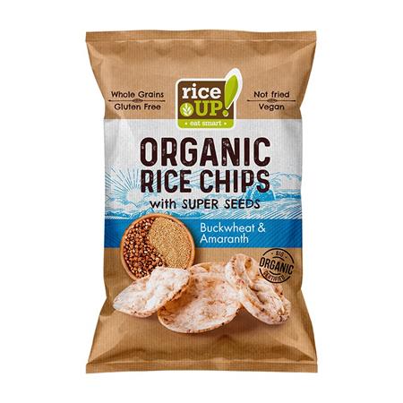 Barnarizs chips, 25 g, RICE UP Bio, hajdinával és amaránttal