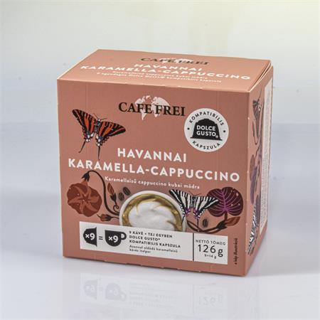 Kávékapszula, Dolce Gusto kompatibilis, 9 db, CAFE FREI Havannai karamella-cappuccino