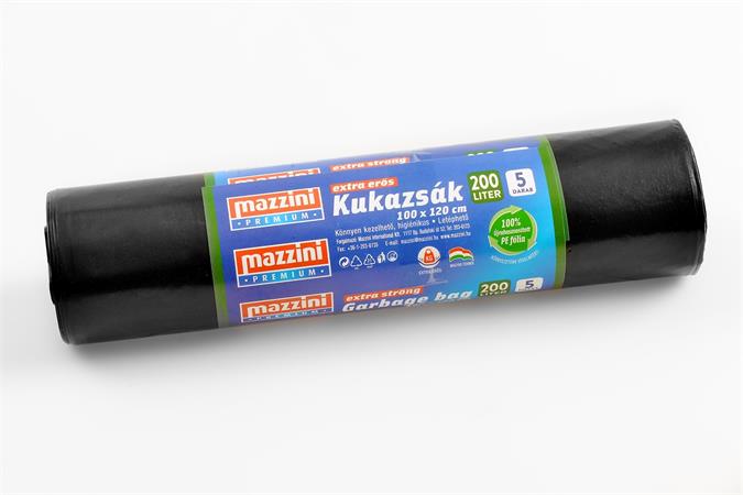 Nagykukazsák, extra erős, 200 l, 5 db, 100x120 cm, MAZZINI Premium