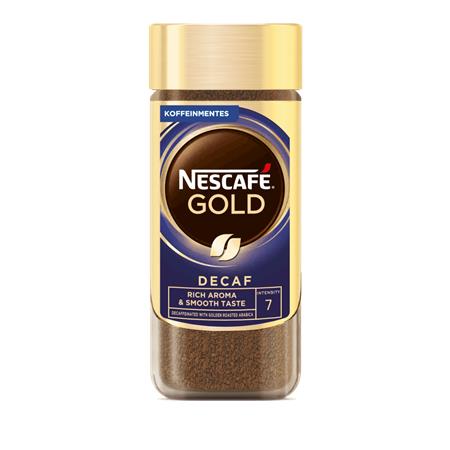 Instant kávé, koffeinmentes, 100 g, üveges, NESCAFÉ Gold