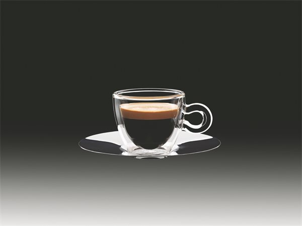 Espresszos csésze rozsdamentes aljjal, duplafalú, 6,5cl, 2db-os szett, Thermo