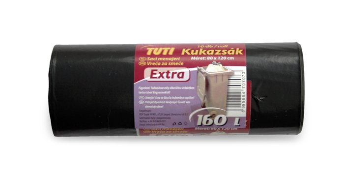 Szemeteszsák, 160 l, 10 db, TUTI Extra