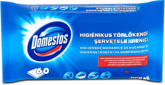 Nedves törlőkendő, 60 db, DOMESTOS óceán