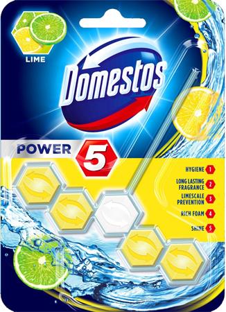 WC fertőtlenítő, 1 db-os, DOMESTOS Power 5, lime