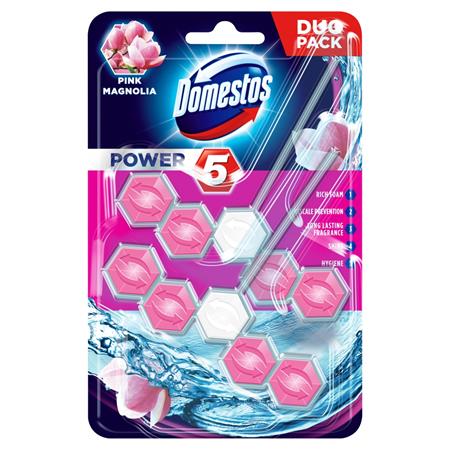 WC fertőtlenítő, 2 db-os ,DOMESTOS Power 5, pink magnólia