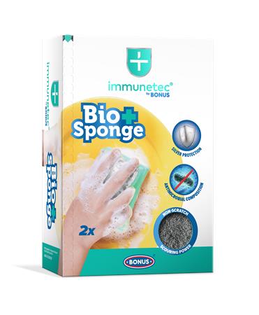 Mosogatószivacs, 2 db, BONUS Bioactive Sponge Immunetec