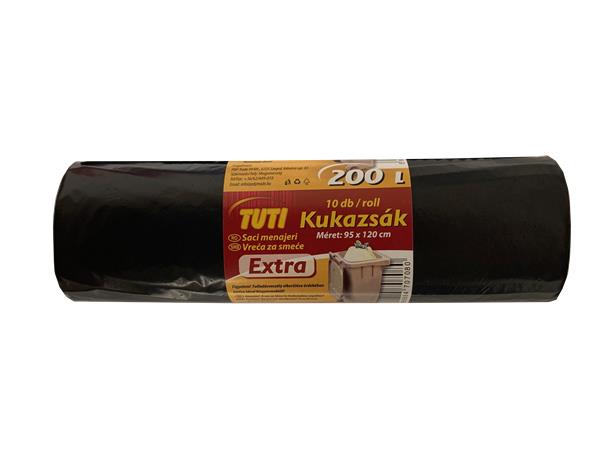 Szemeteszsák, extra erős, 200 l, 10 db, TUTI Extra