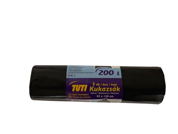 Szemeteszsák, extra erős, 200 l, 5 db, TUTI Mega