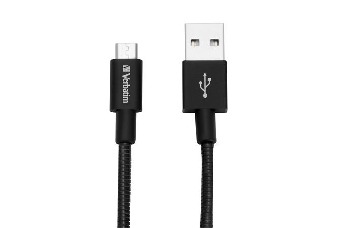 USB kábel, USB - micro USB, 0,3 m, VERBATIM, fekete