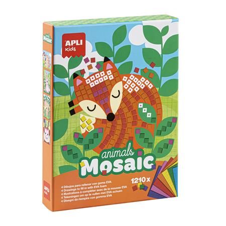 Mozaikos képkészítő készlet, APLI Kids Animals Mosaic, erdei állatok