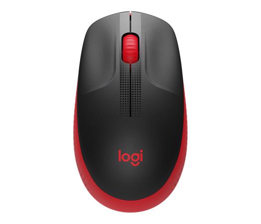 Egér, vezeték nélküli, optikai, USB, LOGITECH, M190, piros